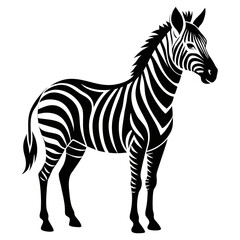 Zebra vector clean black silhouette design white background