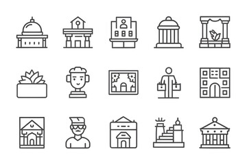 Fototapeta premium set of vector icons of buildings