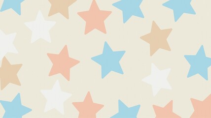 Cute star pattern on a beige background with a decorative design