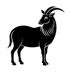Fototapeta premium Standing goat vector illustration animal mammal wildlife art silhouette