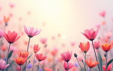 Women's Equality day celebration background generative ai in colorful pastel flowers. Generative ai. High quality