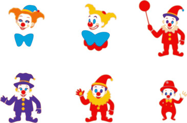 clown silhouette set