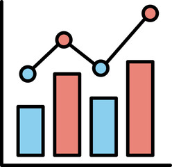 Colorful bar and line graph representing data trends in a professional setting.