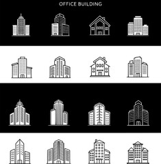 Building icon set. Real estate, property icon vector illustration.

