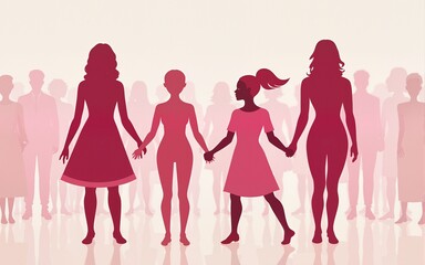 Women's Equality Day in United States. Female holiday, celebrated annually in August 26. Women right history month. Feminism concept. Poster, greeting card, banner and background. Vector illustration