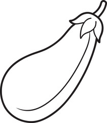 bold outline icon of eggplant