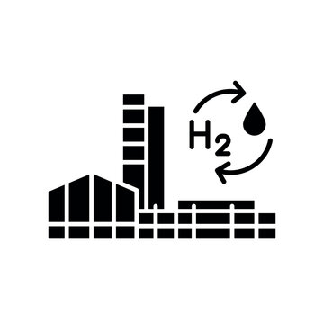 Power-to-X black flat icon. Sign for web page, mobile app,