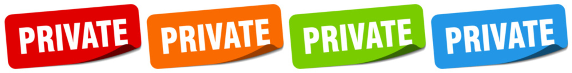 private sticker. private sticker set on white background