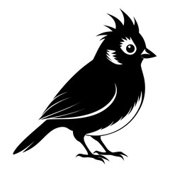 Titmouse vector clean black silhouette design white background 