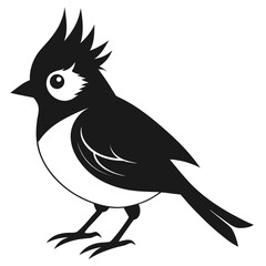 Titmouse vector clean black silhouette design white background 