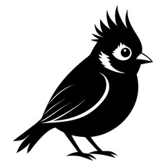 Titmouse vector clean black silhouette design white background 