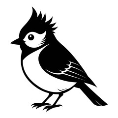 Titmouse vector clean black silhouette design white background 