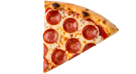 Craving a delicious slice of pepperoni pizza with melted cheese and a perfectly crisp crust, ready to satisfy your hunger