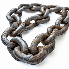 Fototapeta premium Heavy metal chain links industrial workshop product photography close-up view strong and durable material concept for visual impact
