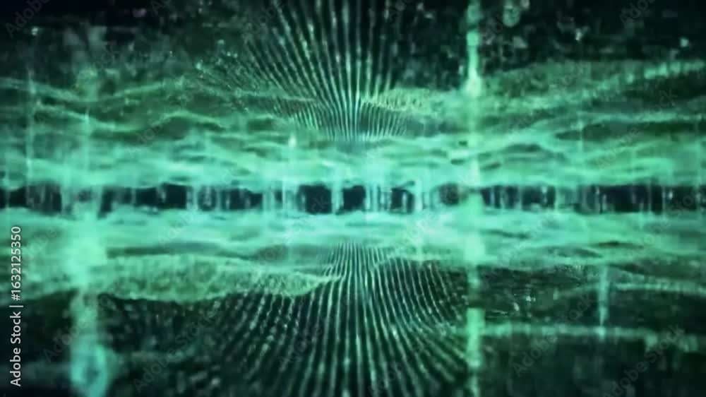Wall mural fingerprint pattern glowing network data visualization