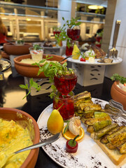 Freshly baked zucchini highlights healthy dining option within diverse all-inclusive buffet selection