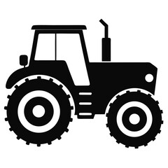 Tractor vector clean black silhouette design white background