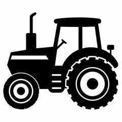 Tractor vector clean black silhouette design white background