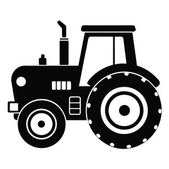 Tractor vector clean black silhouette design white background