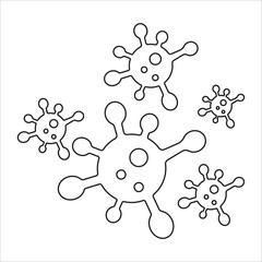 bacteria icon in line style, vector illustration of an abstract background
