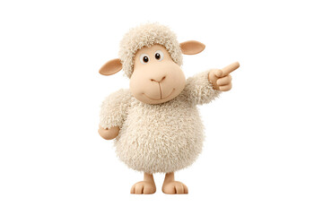 A sheep tapping feet isolated