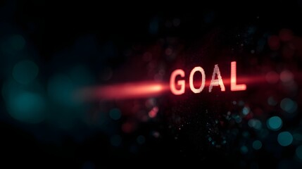Glowing goal progress bar reaching 100 completion