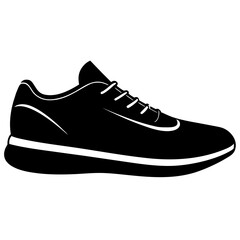 Tennis Shoes vector clean black silhouette design white background