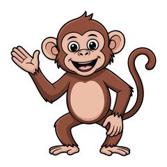A cartoon funny monkey vector illustration