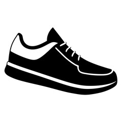 Tennis Shoes vector clean black silhouette design white background