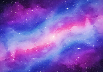 Fototapeta premium Cosmic Watercolor Galaxy Background