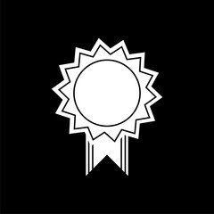 Empty badge icon isolated on black background