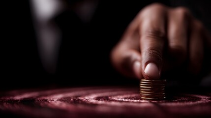 Investor reaching financial target milestone with wealth growth lighting