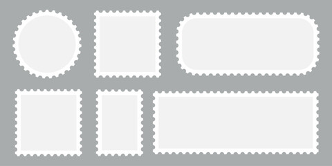 Blank postage stamp. Clean postage stamp template. Postage icon.