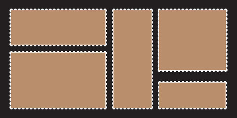 Blank postage stamp. Clean postage stamp template. Postage icon.