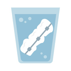Zahnprothese im Wasser - farbiges Icon