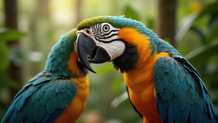 Obraz premium Close-up of a vibrant macaw.