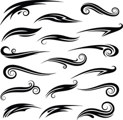 Fototapeta premium Elegant black flourishes and swirls collection decorative design elements for graphic design