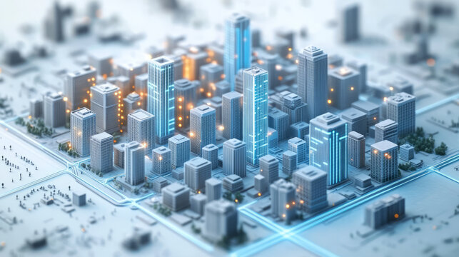 2.5D Miniature Model of a Future Digital Smart City Landscape