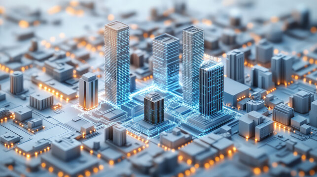 2.5D Miniature Model of a Future Digital Smart City Landscape