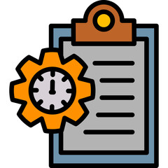 Time Management lineal color icon