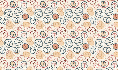 Playful Abstract Doodle Seamless Pattern with Hand-Drawn Scribbles