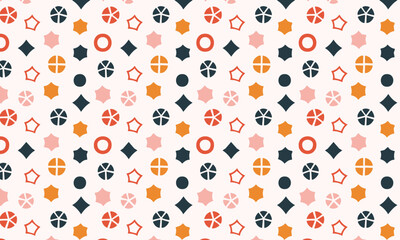 Playful Geometric Seamless Pattern with Simple Abstract Shapes for Kids