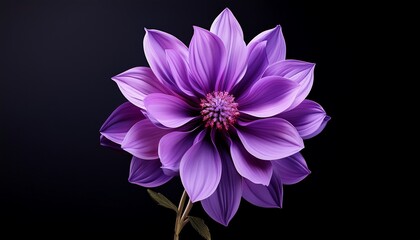 Obraz premium elegant purple flower on black background