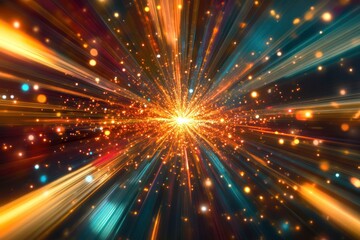 Obraz premium Abstract Light Burst Radiating from Center