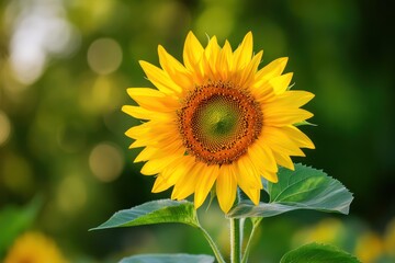 Vibrant Sunflower Blooming Amid Green Leaves
