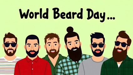 World Beard Day celebration featuring men with stylish beards, mustaches, grooming trends, and unique facial hair styles across cultures.