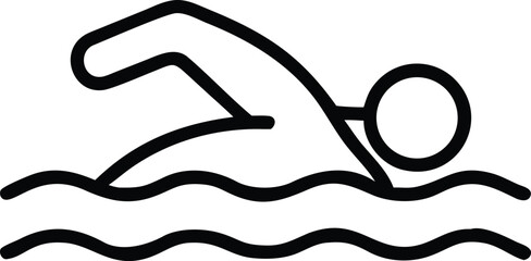 Swimming: A swimmer icon in a pool. 