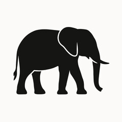 Obraz premium very simple flat and single minimalist Elephant Silhouettes in black on a white background