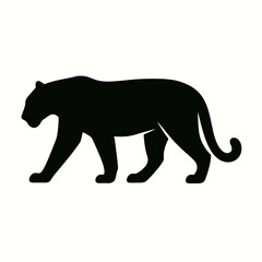 Obraz premium very simple flat and single minimalist Bengal Tiger Silhouettes in black on a white background