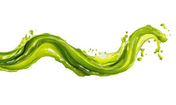 Abstract vibrant green liquid splash